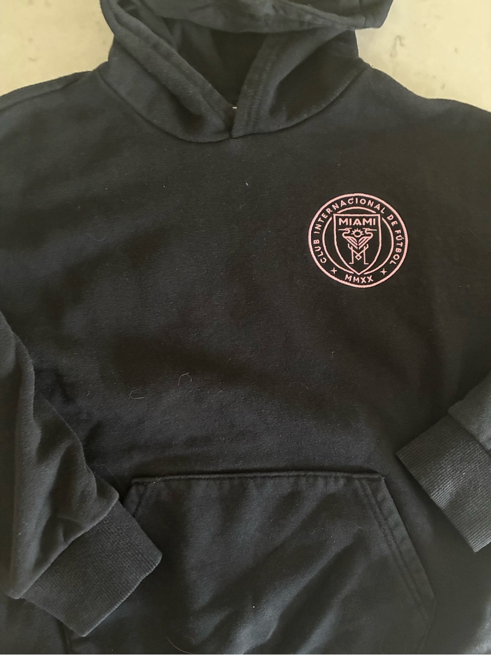 MLS Club Internacional de Fútbol Miami hoodie in black, size 8-9 boys 🖤